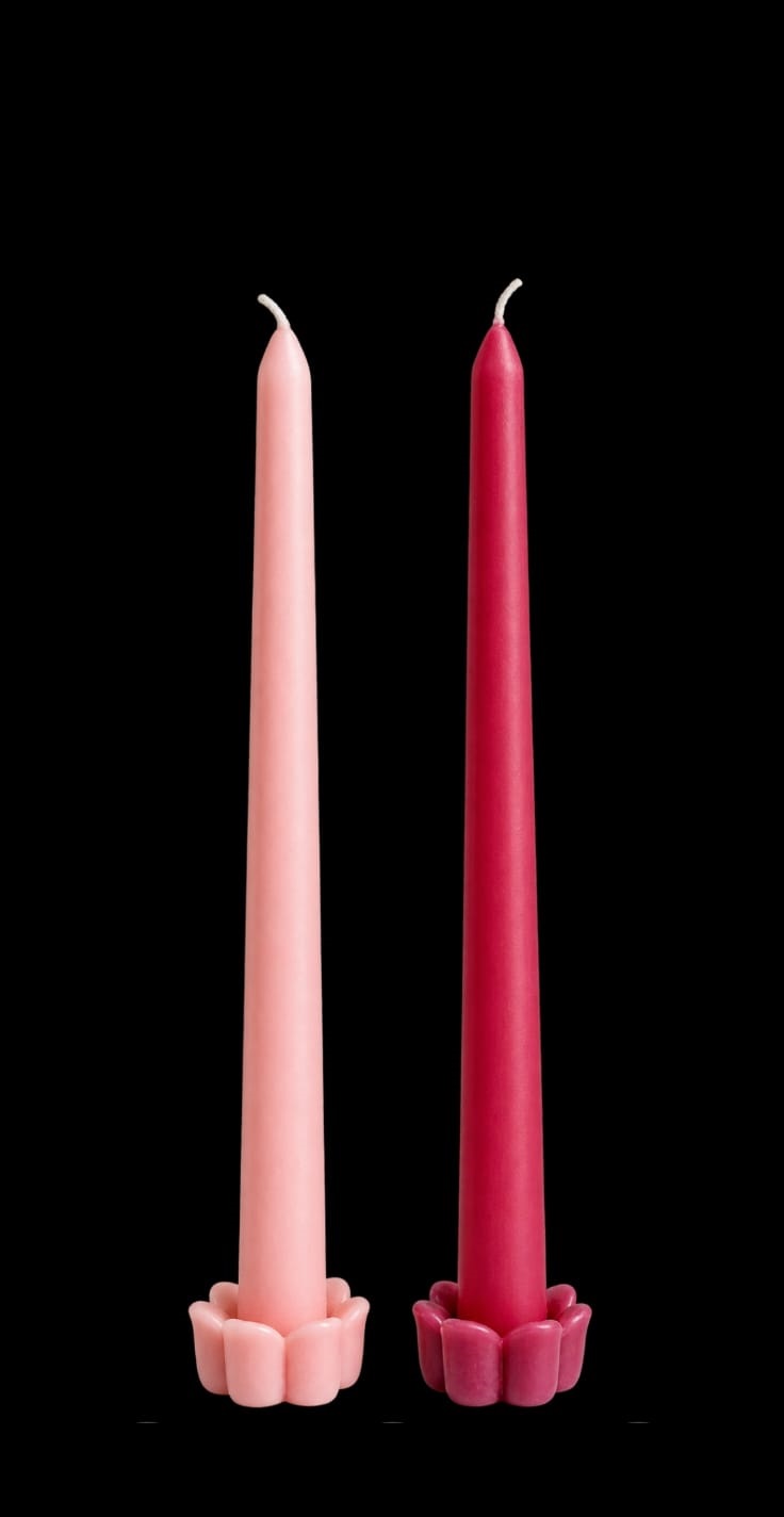 Floral Base Taper Candle